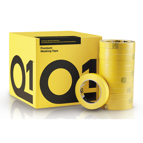 Q1 PREMIUM, лента маскирующая, 18 мм х 50 м, 110°С, желтая