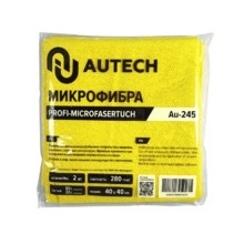 AUTECH PROFI-MICROFASERTUCH, микрофибра, желтая 40х40 см, без оверлока, 280 гр, упаковка 2 шт